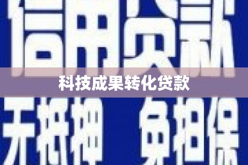 黄骅科技成果转化贷款