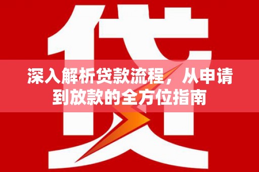 泰顺深入解析贷款流程，从申请到放款的全方位指南