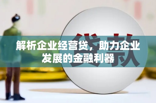 尖扎解析企业经营贷，助力企业发展的金融利器