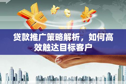 埌东贷款推广策略解析，如何高效触达目标客户