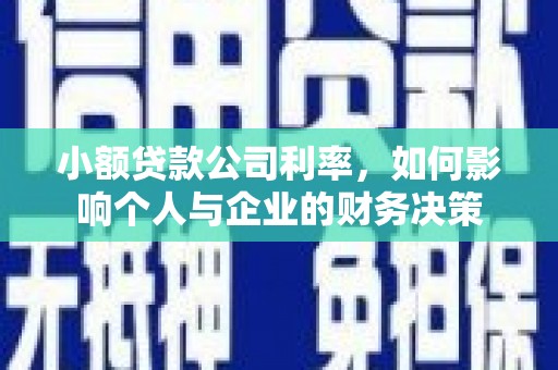 南投小额贷款公司利率，如何影响个人与企业的财务决策