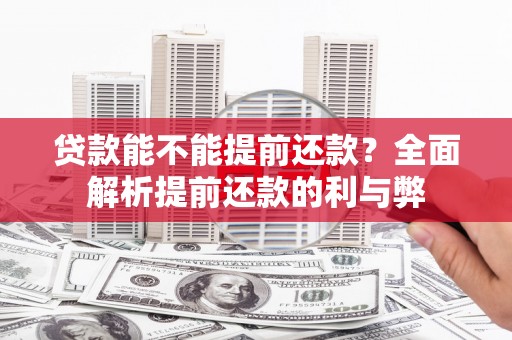 口湖贷款能不能提前还款？全面解析提前还款的利与弊